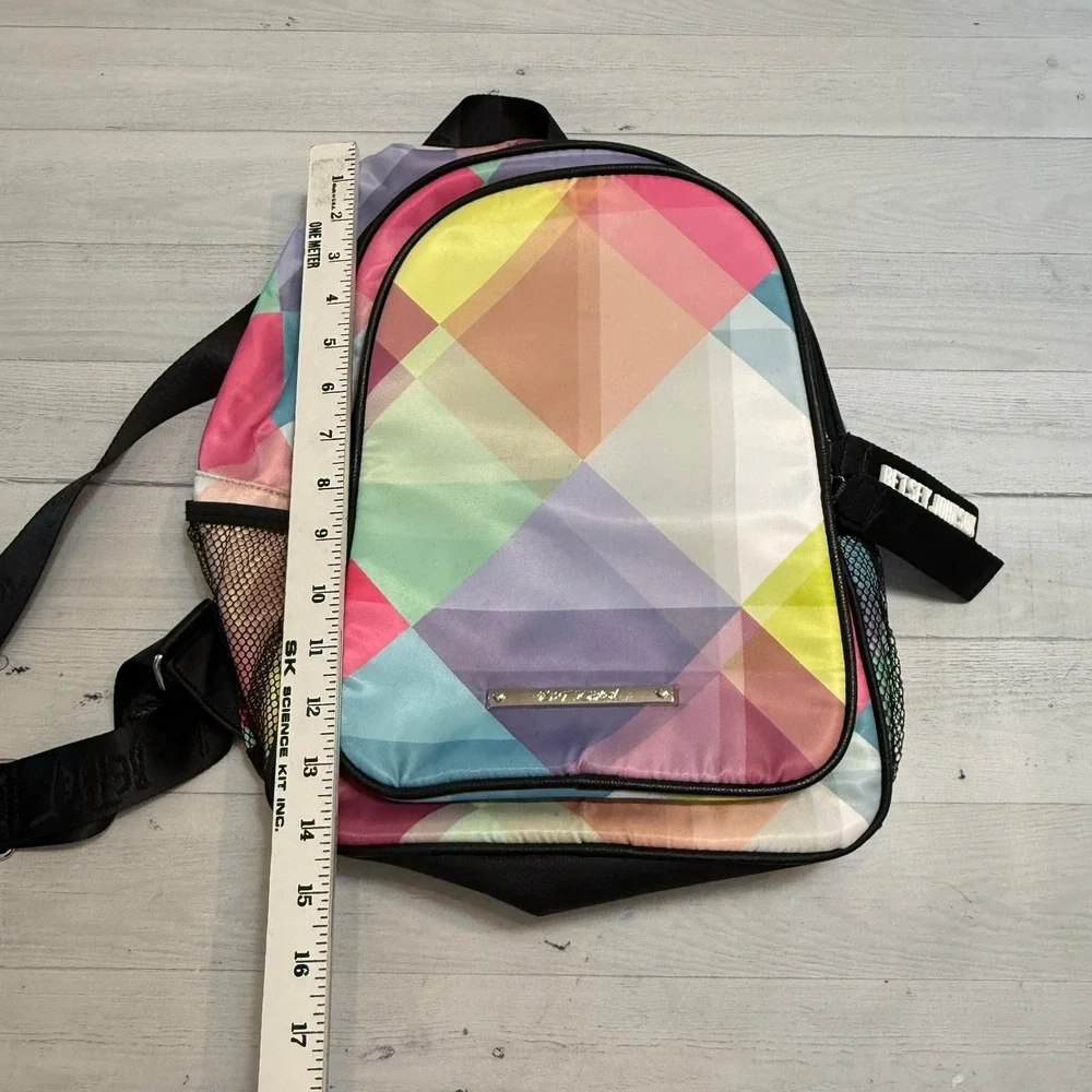 Betsey Johnson‎ multicolor printed nylon backpack rainbow